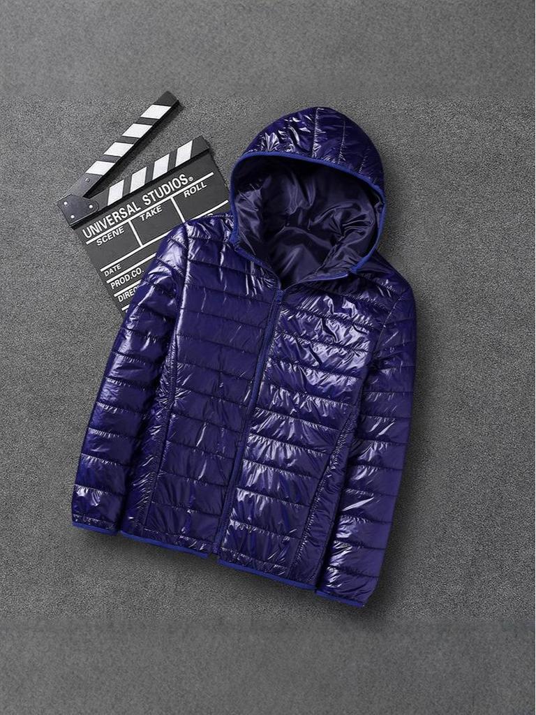 Herren Kapuzenjacke Minimalistisch Baumwolle - Trendige Kurze Einfarbige Lässige Oberbekleidung