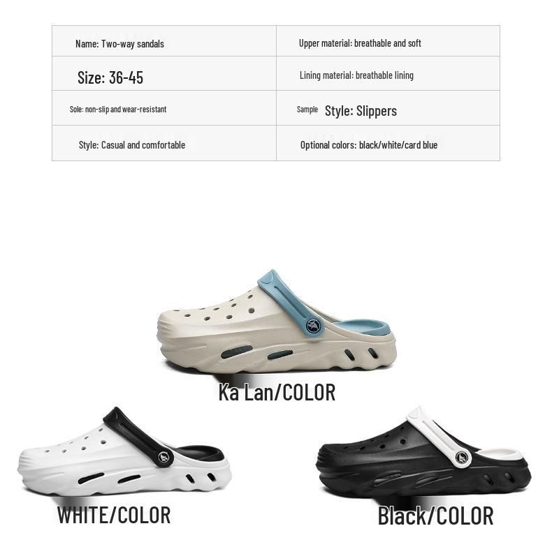 2024 Men's Non-Slip Thick Sole Casual Clog Shoes for Outdoor and Beach Wear