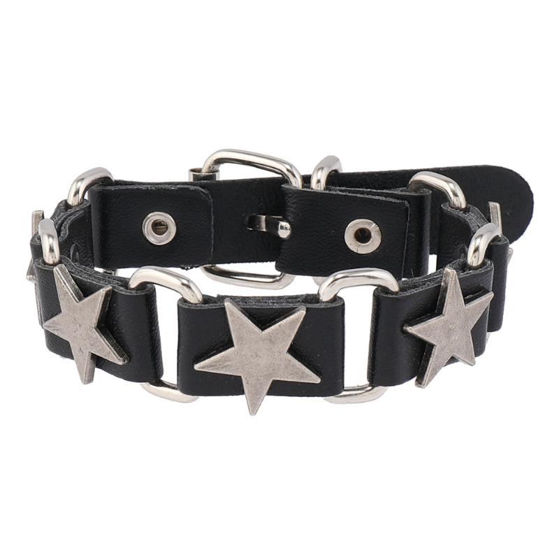 Gothic Vintage PU-Lederarmband für Männer und Frauen Punk Nieten Nieten Kreuzarmband Schmuck Zubehör