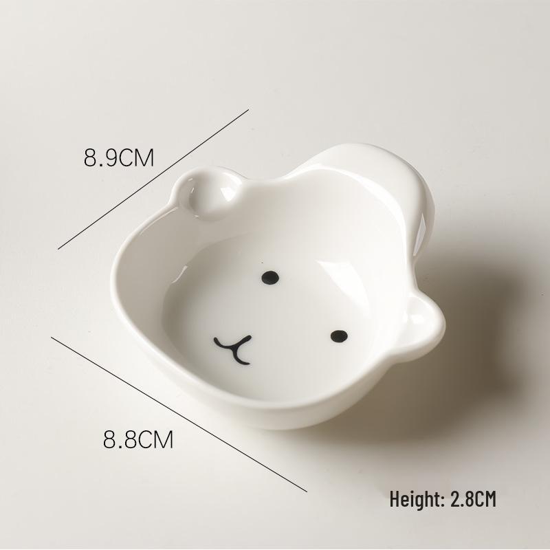 Kreative Cartoon Geprägte Keramik Saucenschale - Mini Niedliche Hot Pot Dipping- & Snackschale