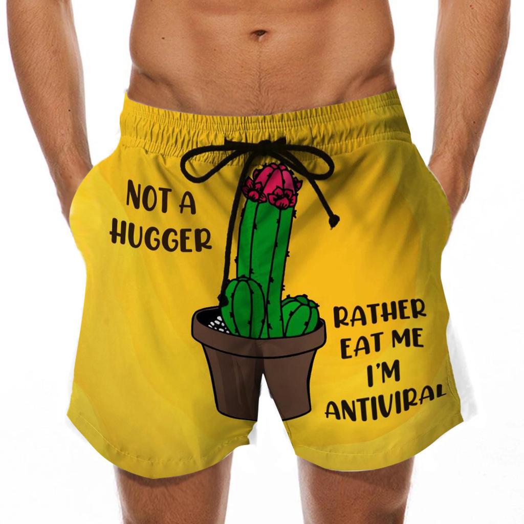 Men's 3D Turkey Head & Banana Print Swim Shorts