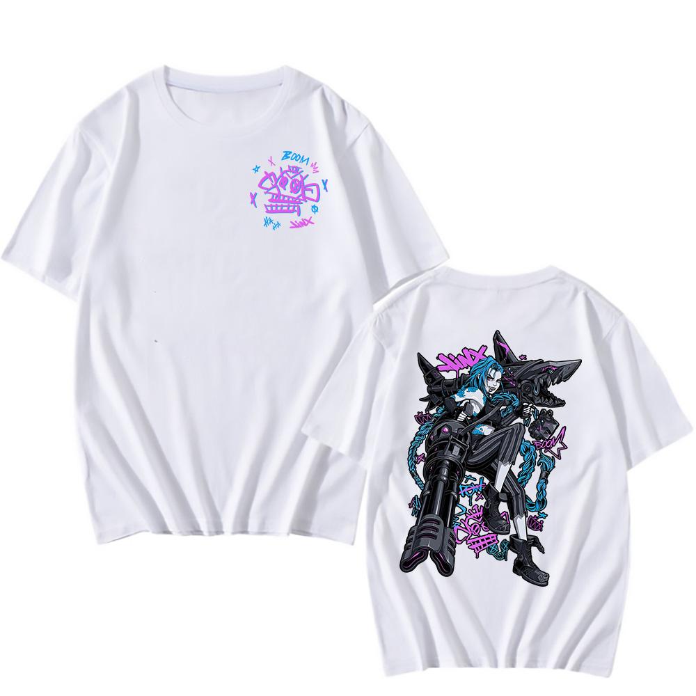 Boom Monkey Jinx Arcane T-shirt Hot Game TV Series Printing Tshirts Cotton High Quality O-neck Tee-shirt Short Sleeve Unisex Tee