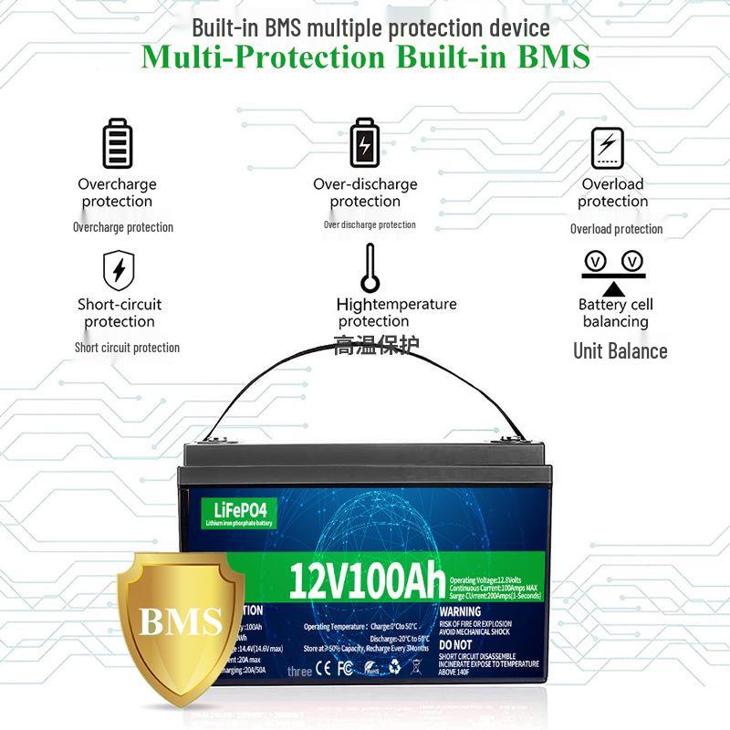 Custom 12V 100Ah LiFePO4 Battery for RVs - Replaces Lead-Acid with Lithium Iron Phosphate.