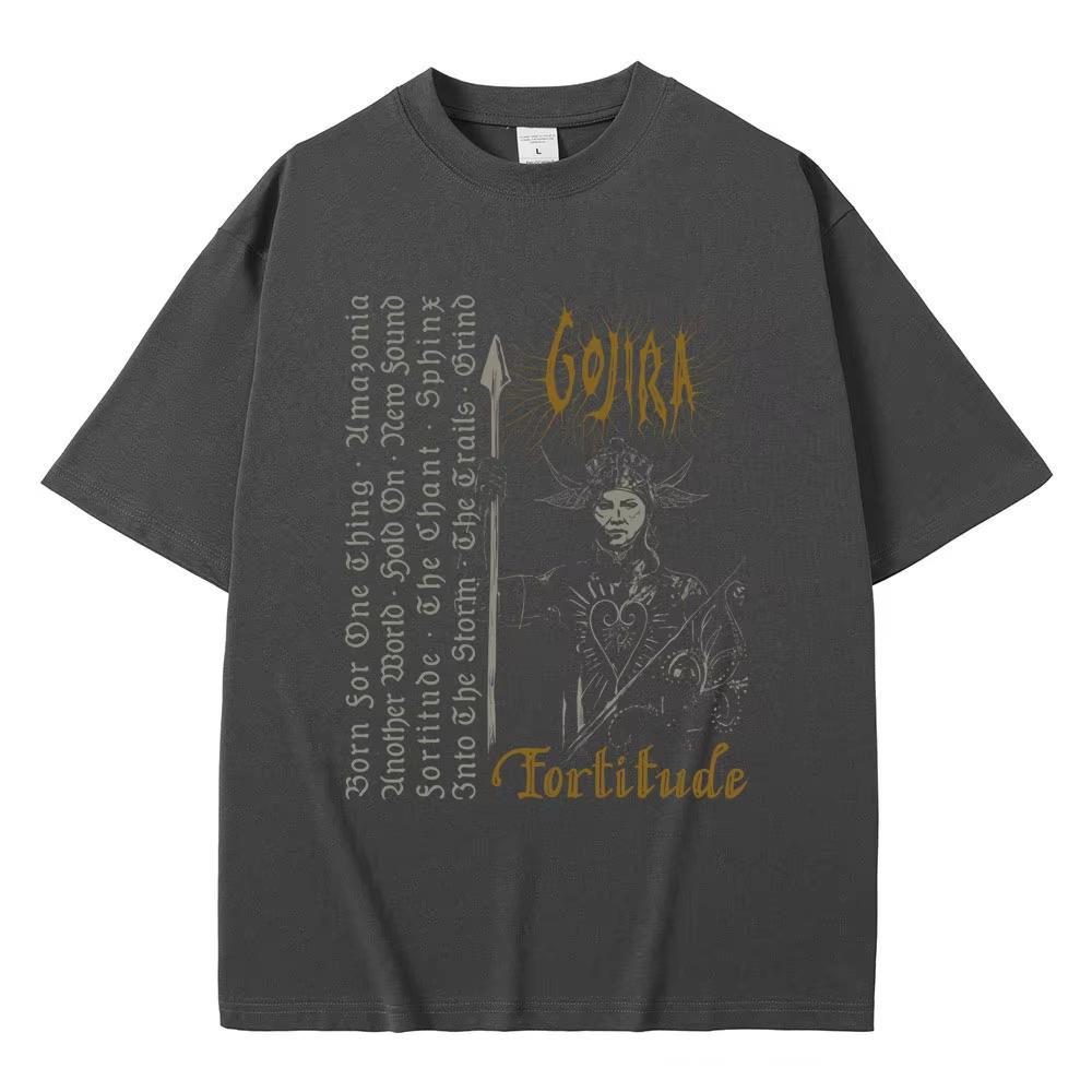 Metal Band Gojira Fortitude Album Graphic T-shirts Men's Women Casual Cotton Oversized T Shirts Male Vintage Rock T-shirts Tops