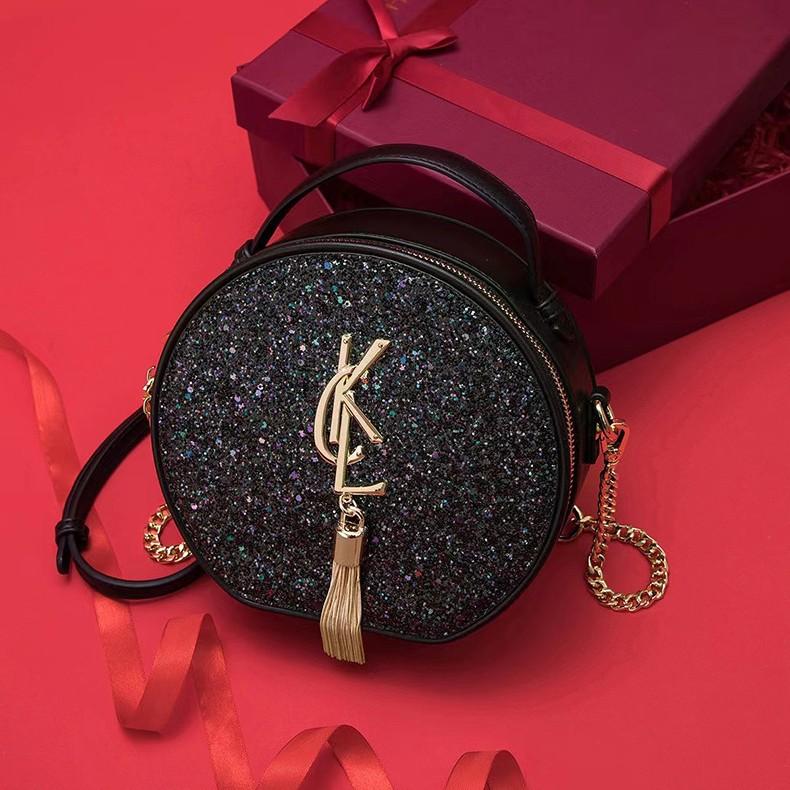 New Niche High-end Versatile Round Luxury Shoulder Bag, Fashionable Chain Crossbody Small Round Bag