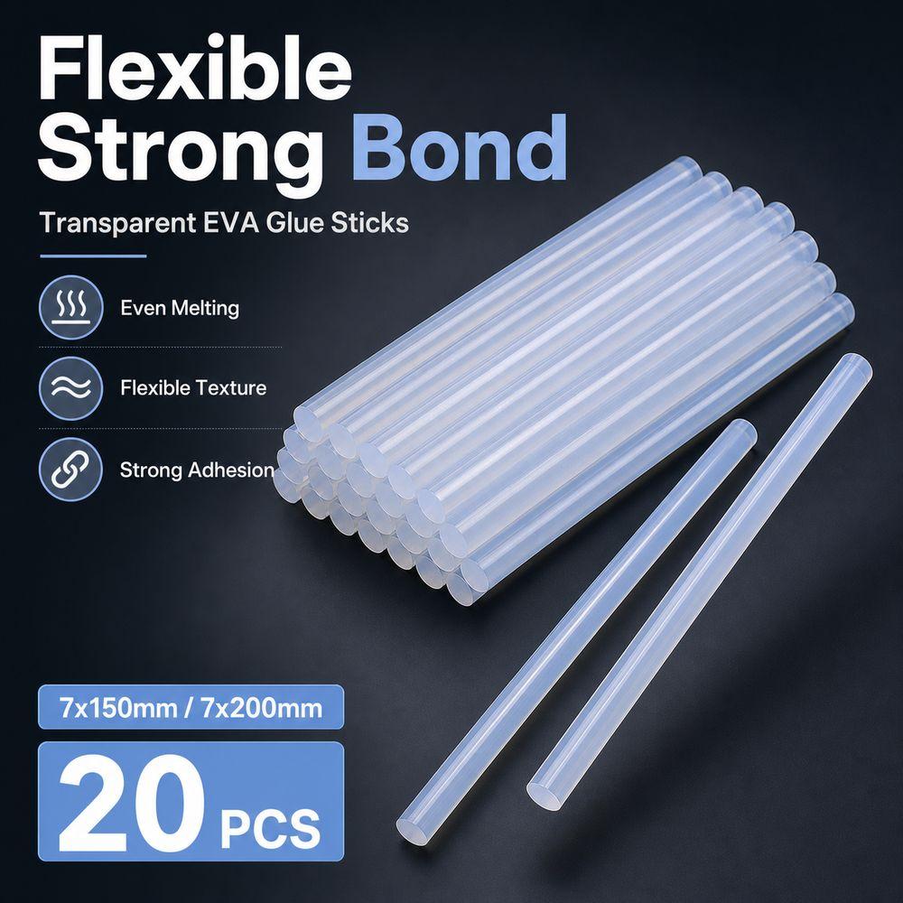 20Pcs Strong Adhesion EVA Glue Sticks EVA Adhesive Glue Rods Hot Melt Glue Sticks  Home Repair