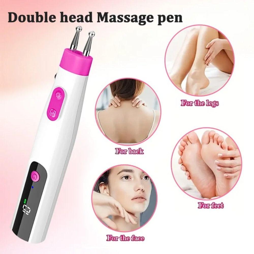 Type-C Charging Electric Massage Pen Multifunctional Double-head Massager  Neck Massage