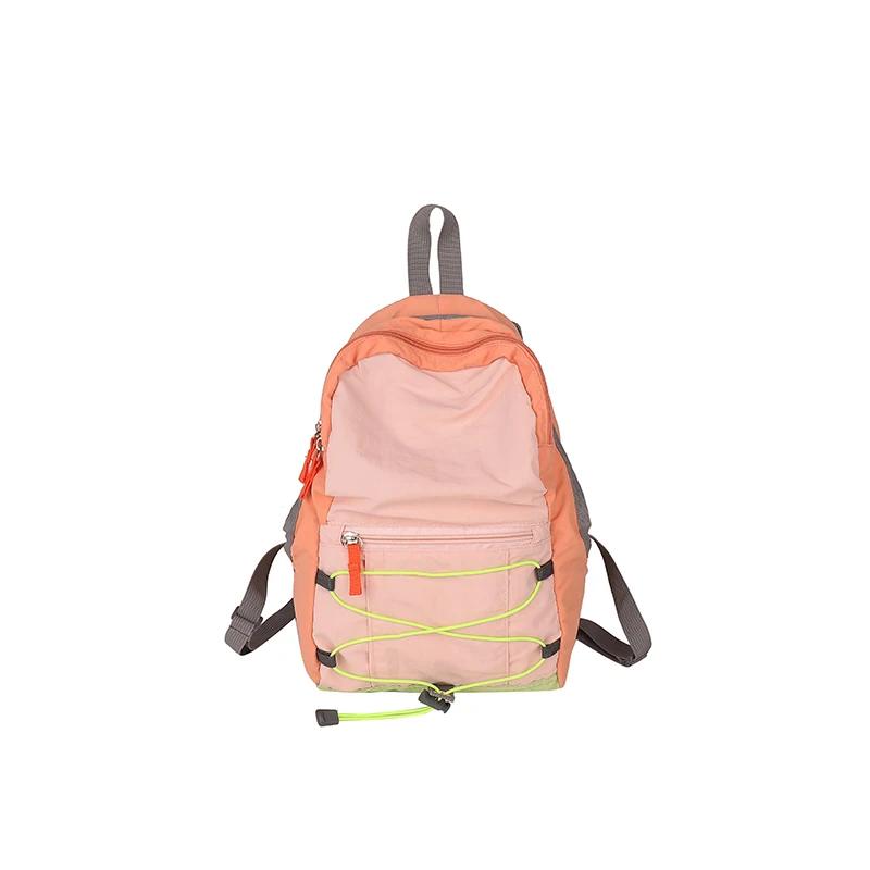 Nylon-Taschen mit Reißverschluss für Damen modische Pendel-Rucksäcke kontrastierende Farben exquisit und vielseitig