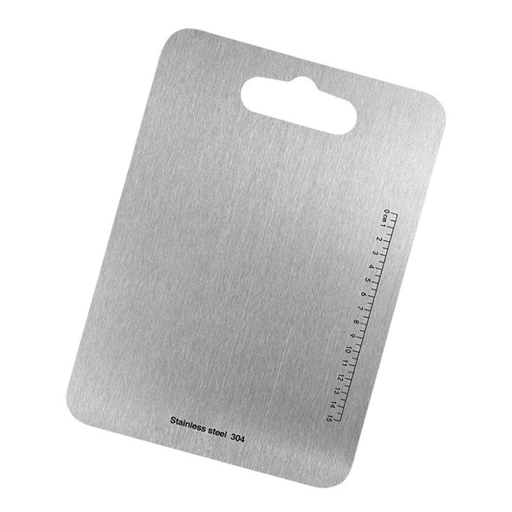 Schneidebrett aus Edelstahl 30x20cm Rostfrei Wasserdicht Formstabil Spülmaschinenfest Küchenhackblock Backbrett