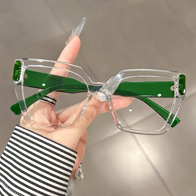 

Простые очки с квадратной оправой, классическая и модная оправа для очков с прозрачными линзами, блокирующими синий свет зелёный