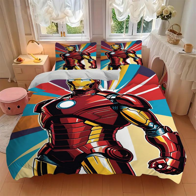 Iron Man Heroic Armor Print 3Pcs Bedding Setduvet Cover With 2 Bedropillowcase Home Birthday Gift
