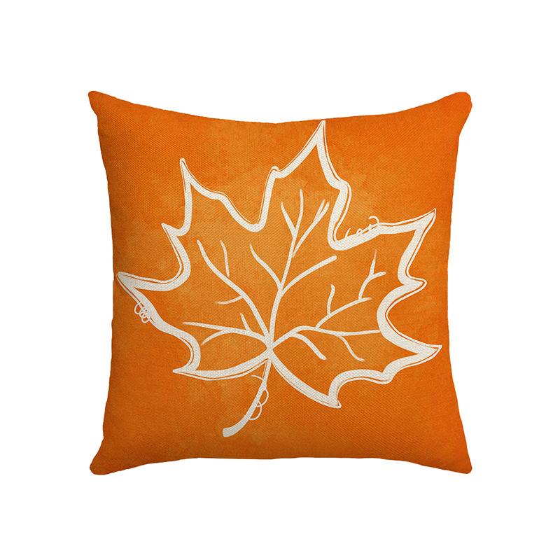 New Autumn Thanksgiving Pillow Cover Home Sofa Cushion Cover Linen Maple Leaf Pumpkin Car Pillow
