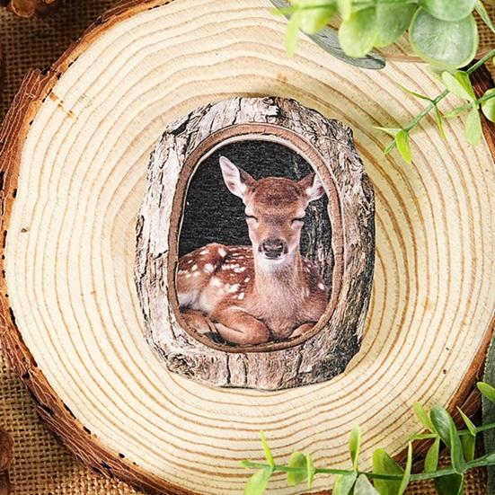 Tree Hole Animal Refrigerator Magnet Wooden Animal Fridge Magnet Home Office Kitchen Cabinet Locker Whiteboard