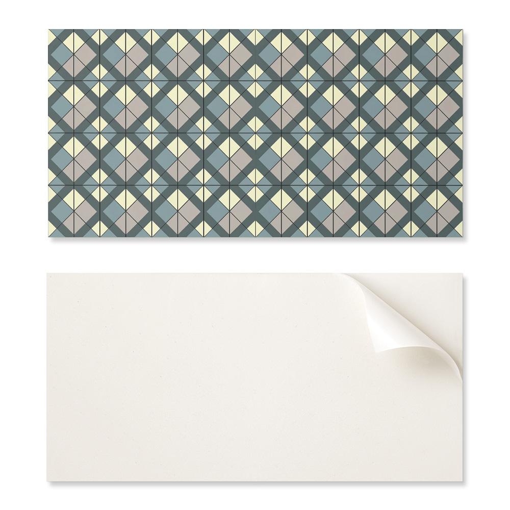 Vinyl Panel with Decor for Kitchen or Bathroom 120x60 cm Geometric Checkered Pattern