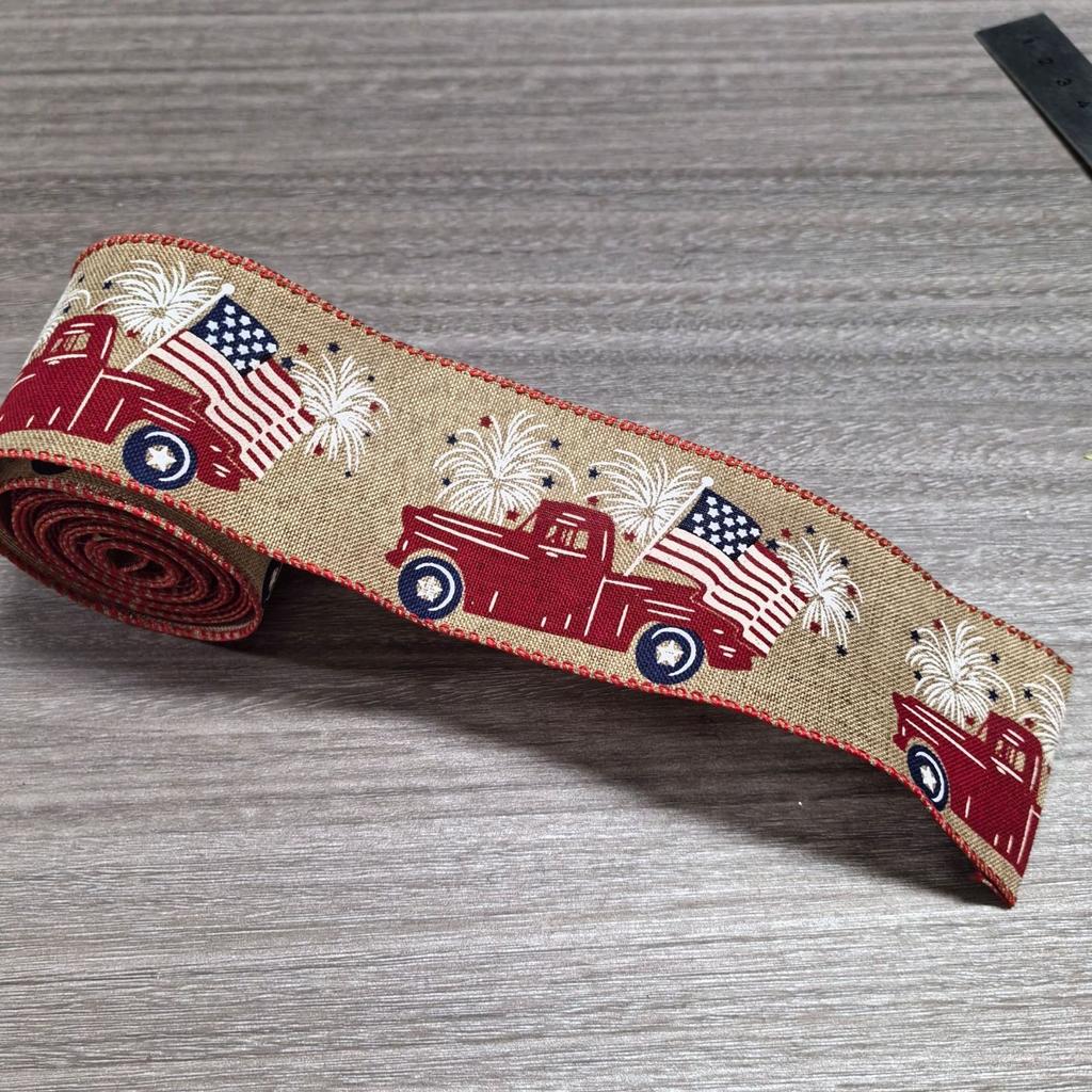 Dekoratives Band zum Unabhängigkeitstag, Flaggen-Schleifenband, Sterne, Geschenkband