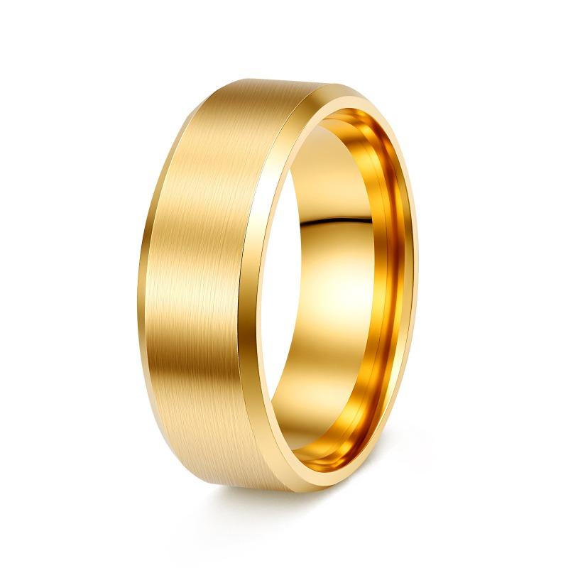 8mm matte stainless steel men's ring - minimalist fashion jewelry