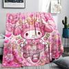 1PC My Melody Print Flannel Blanket, High Quality All Seasons, Home Decor, Warmth and Comfort, Perfect for Christmas Gifts