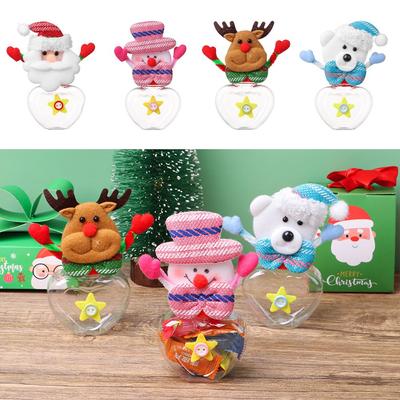 Party Decoration Xmas Accessories Kids DIY Storage Bottle Candy Jar Cute Box Christmas Santa Claus