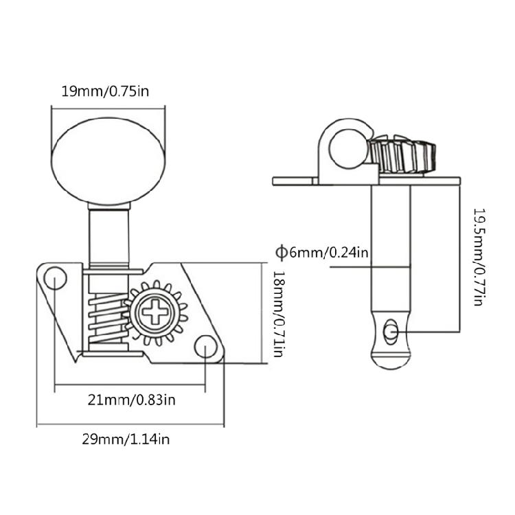 Ukulele Tuning Pegs 2L2R Classical Style Ukulele Tuning Pegs Machine Heads