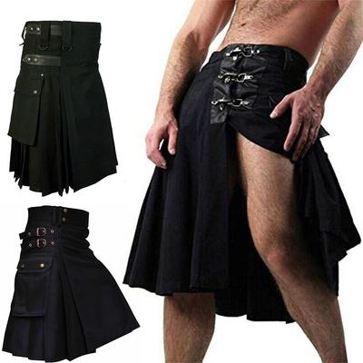 Skirt Men Clothing Retro Scottish Tartan Traditional