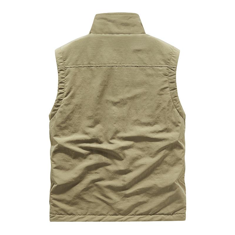 Autumn and Winter Men's Outdoor Double-sided Wear Plus Velvet Vest Multi-pocket Casual Tooling Vest Sleeveless Jacket