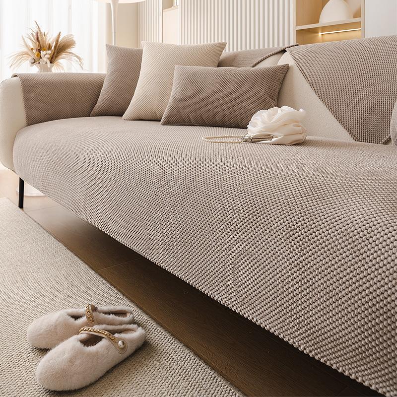 

Modern Corduroy Sofa Cover Non-slip Cream Series Sofa Covers Autumn Winter Thickening Couch Cover Solid Color Woven Sofa Cushion 70x70cm 1pcs