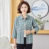 Yalu Women's Plaid 3/4 Sleeve Cotton Shirt
