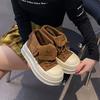 2025 early autumn new fashion Korean version platform muffin shoes women's high-top shoes versatile lace-up heightening casual board shoes