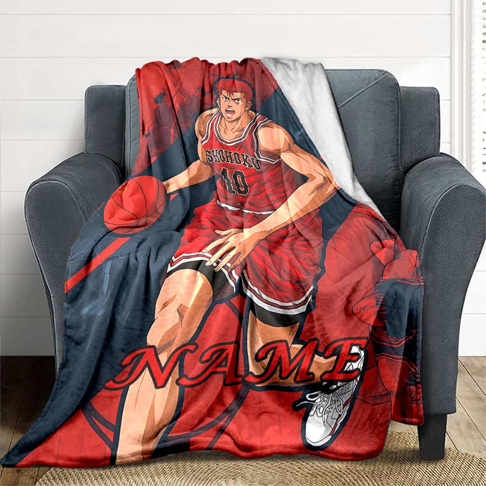 Custom 1pc Slam Dunk: Anime Characters Blanket, Soft And Comfortable Blanket, Casual Warm, Camping Travel Blanket, Birthday Gift Q912168