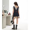 UNIFREE Contrast Denim A-Line Overall Dress