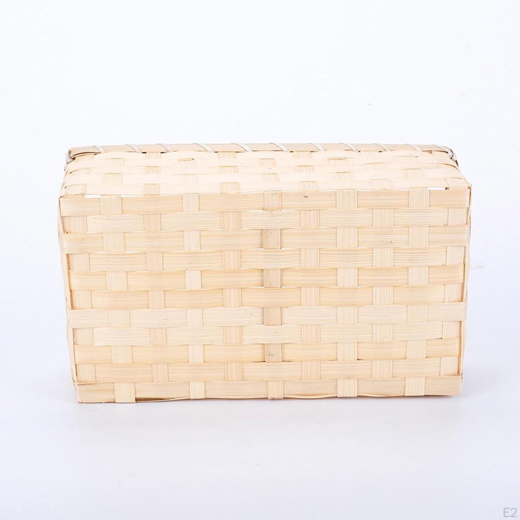 Woven Serving Tray Basket Fruit Vegetable Storage Food Snacks Container for Kitchen Counter