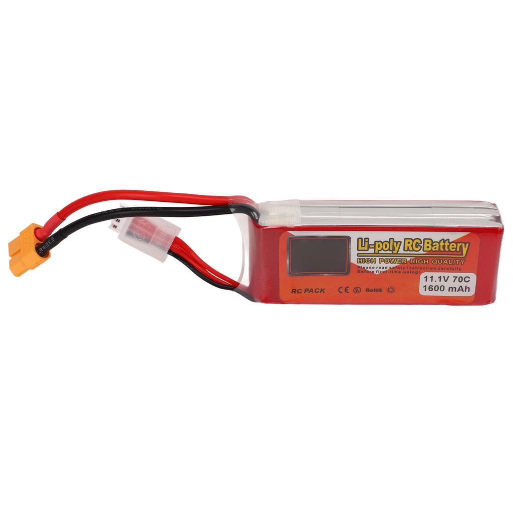 1600mAh 70C 3S LiPo Battery Pack Stable Output Current with XT60 Plug Cell Lipo Battery 11.1V