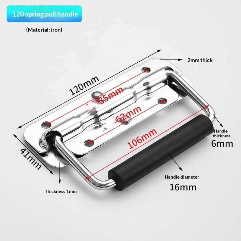 1Pcs Stainless Steel Knobs Spring Handle Prop Luggage Accessory Hardware Handle Movable Handle Industrial Handle Tool Box Handle