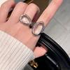 Silver Color Water Drop Ring Adjustable Minimalist Ring Elegant Transparent Crystal Rings  Jewelry