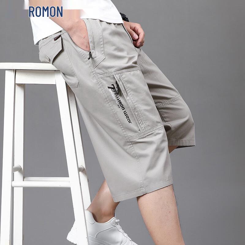 ROMON Men s Loose Plus Size Summer Casual Cargo Beach Pants 3XL