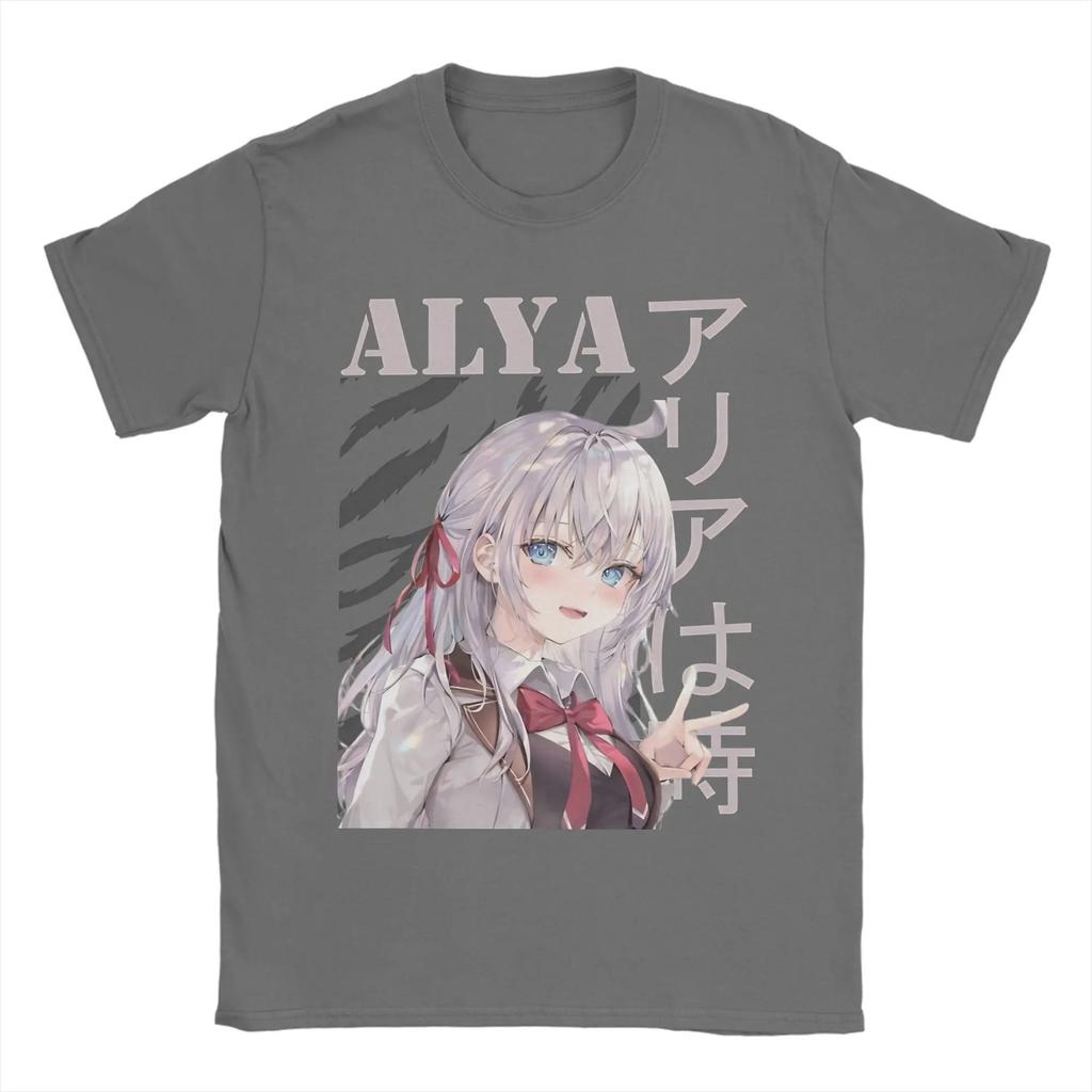 Alya Sometimes Hides Her Feelings in Russian Graphic Printing T Shirts Men Women Pure Cotton Tee Shirt Clothes
