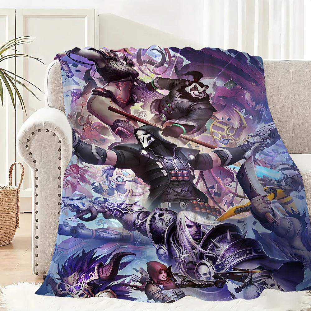 wWorld of Warcraft Game Throw Lightweight 240g Flannel Blanket Soft Skin-friendly for Summer Cooling