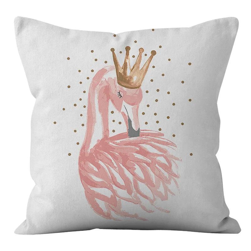 45x45cm Princess Pink Letter Pillowcase ins Nordic Crown Animal Cushion Cover Sofa Office Seat Home Decoration