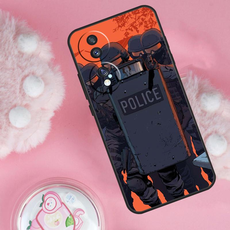 Police SWAT FBI Case For Honor Magic 6 5 7 Lite Honor 200 Pro 50 70 90 Lite X9b X9a X8b X8a X8 X9 X9c Cover