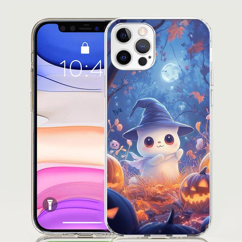 Cute Halloween Ghost Phone Case For iPhone 17 Air 16 15 Plus 11 14 Pro Max 13 Mini 12 7 8 + SE Pattern Art Customized Cover 17 A