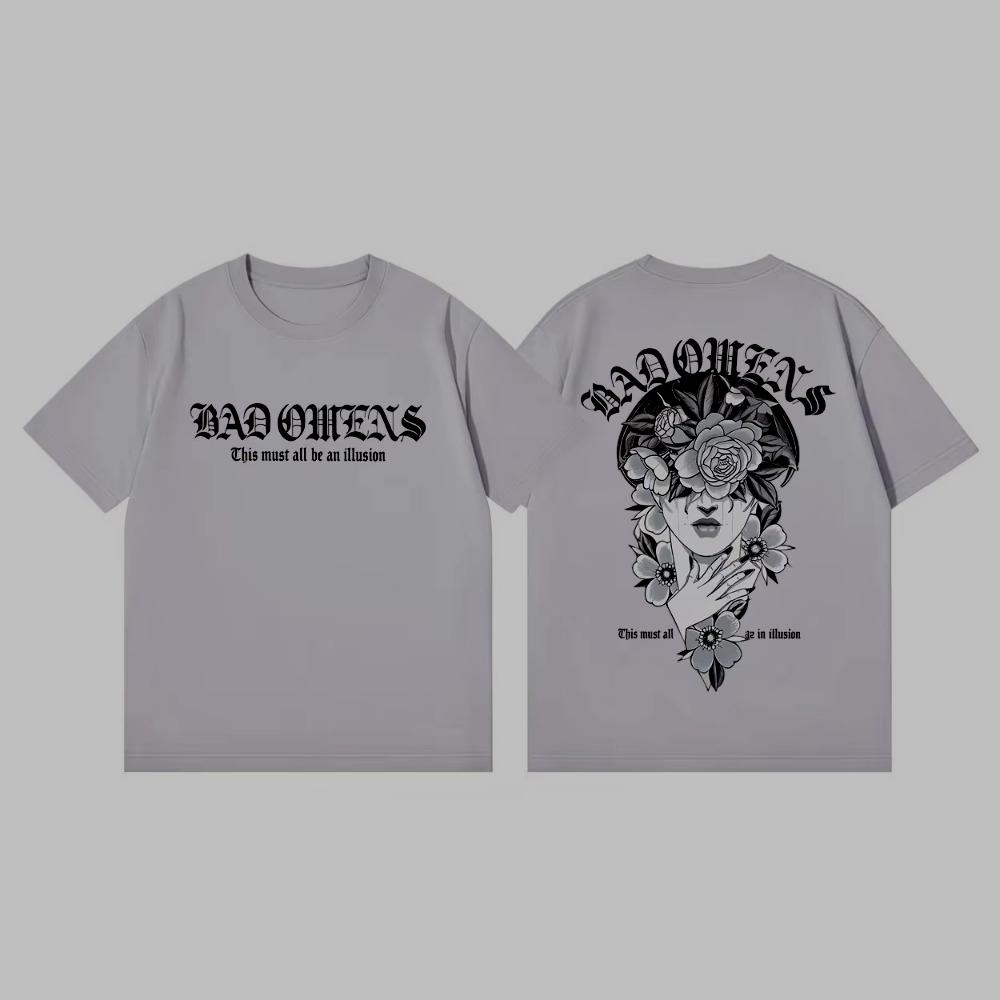 Rock Band Bad Omens Tour Graphic T Shirts Rock Fashion Vintage Short Sleeve T-shirts Men Women Cotton T-shirts