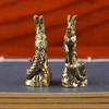 Artistic Copper Figurine Statue Goat Head Denoting Wisdoms and Fish Body Embodying Prosperity for Living Room Shelf Decors