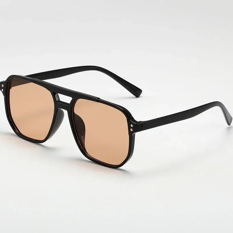 Vintage Square Sunglasses for Men Women UV400 Protection Black Lens Designer Shades Unisex Gafas De Sol