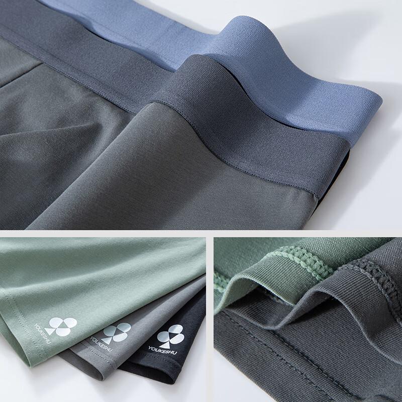 Youkeshu Men's Pure Cotton Antibacterial Boxer Briefs