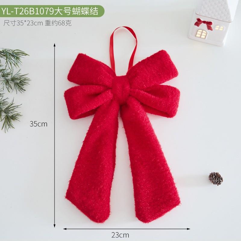 Red Velvet Bow Ornament Christmas Tree Hanging Decor Wedding Party Home Festive Decoration