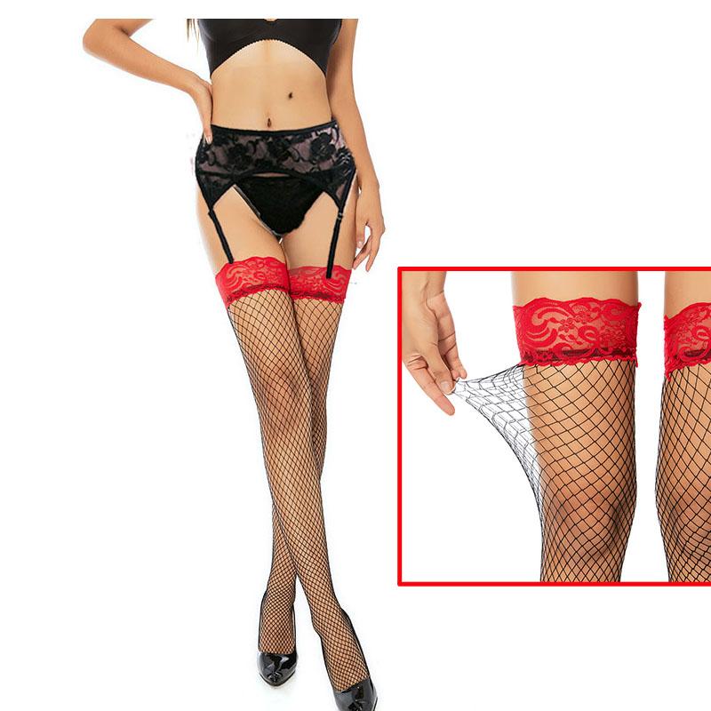 Lace Suspender Tights Sexy Lingerie Ultra Elastic Silk Stockings Pouch Sheath Underwear Sexy High Knee Stockings Women Sling