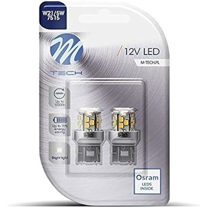 Ampoule LED M-Tech W21 5 W T20 12 V - M-TECH - Blanc Chaud - Standard - Intérieur