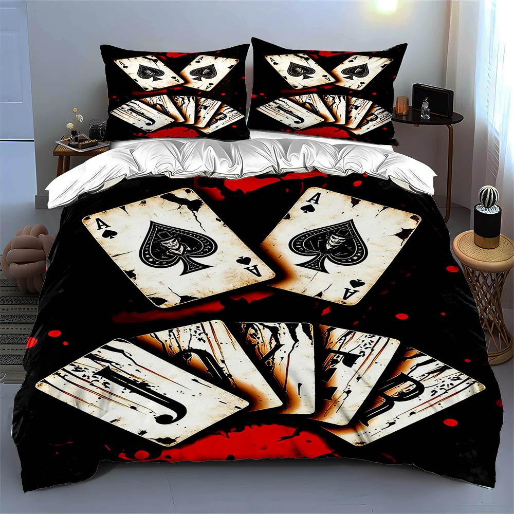 Cards, spades, abstract. Bedding Duvet cover sets Duvet covers Pillowcases gifts (1 * Duvet Cover 2 * Pillowcases, without duvet insert)