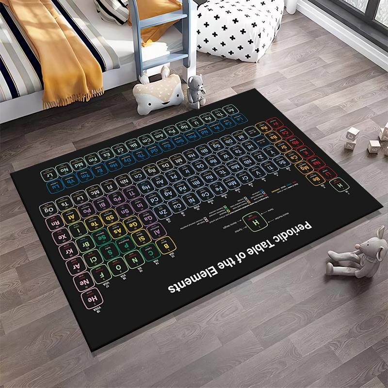 Modern Periodic Table of Elements Rug Suitable for use as an anti-slip game mat for living room and bedroom sofas