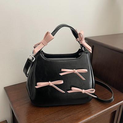 Nova bolsa feminina fashion com laço grande capacidade bolsa transversal de um ombro bolsa francesa simples e versátil bolsa mensageiro